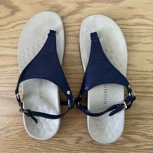 Vionic Women's Dark Blue and Light Tan Sandals Size 9